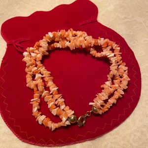 Coral Bracelet with Gold Clasp